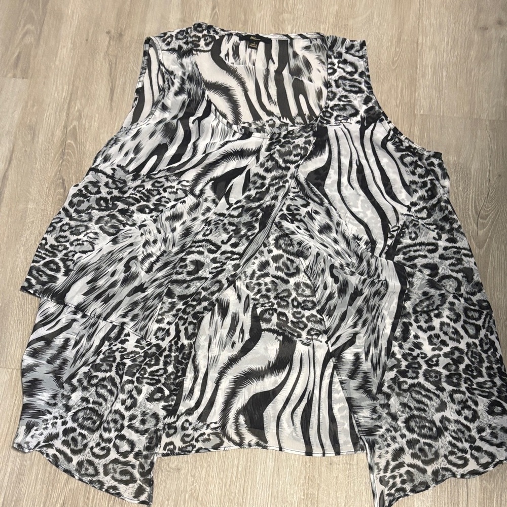 Milano Zebra Print Top in Black and White